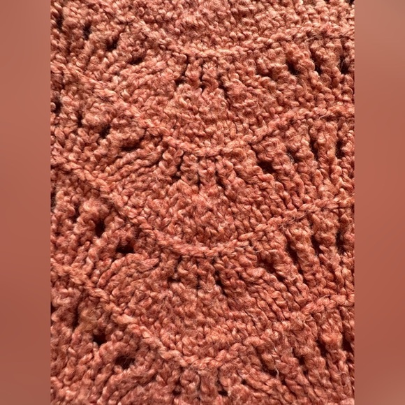 American Eagle mauve knit sweater‎ Large pointelle - Picture 7 of 7